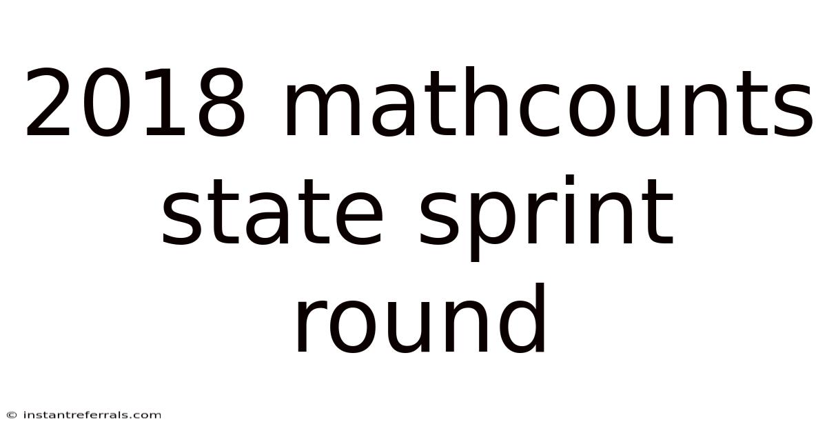 2018 Mathcounts State Sprint Round