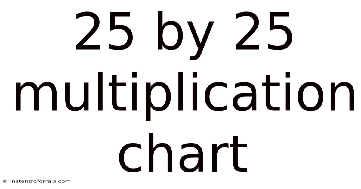 25 By 25 Multiplication Chart