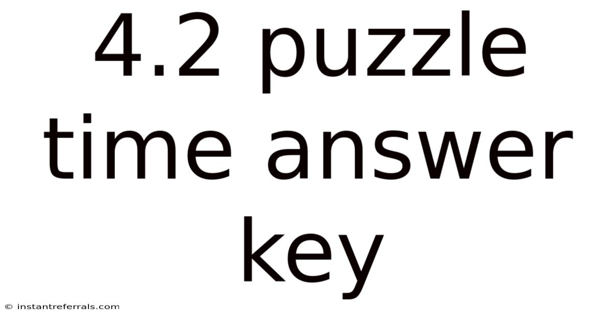 4.2 Puzzle Time Answer Key