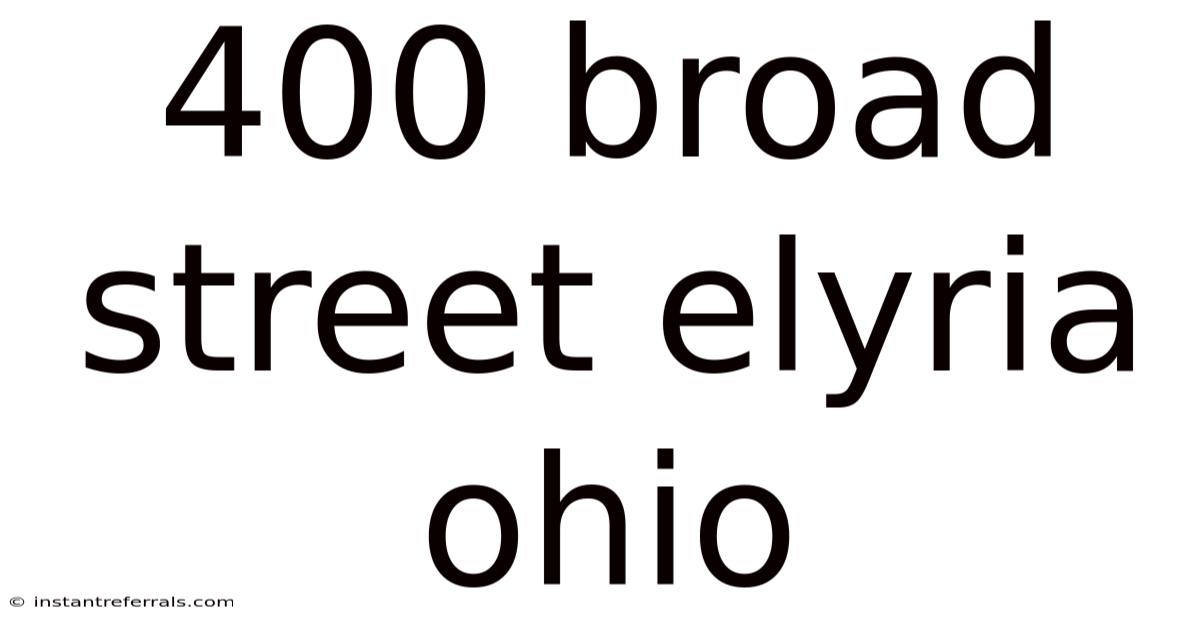 400 Broad Street Elyria Ohio