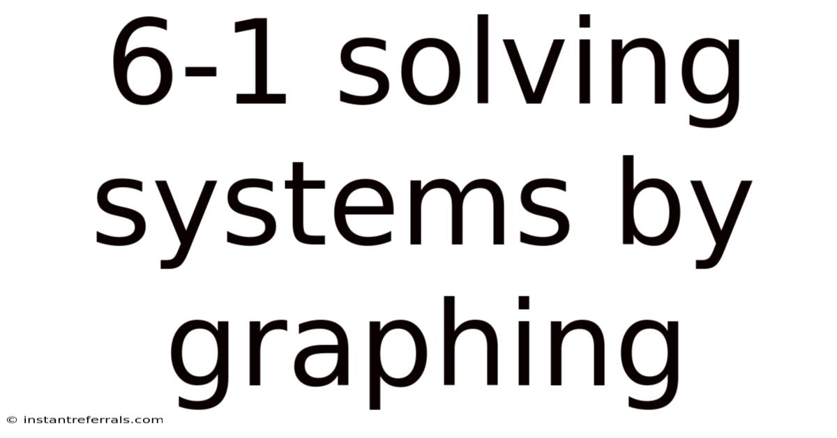 6-1 Solving Systems By Graphing