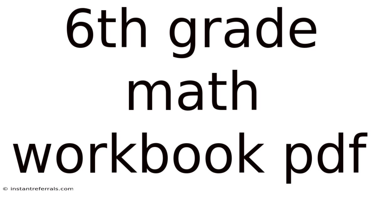 6th Grade Math Workbook Pdf