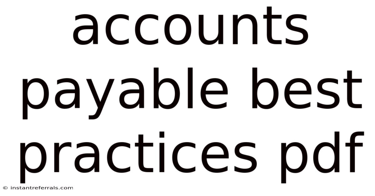 Accounts Payable Best Practices Pdf