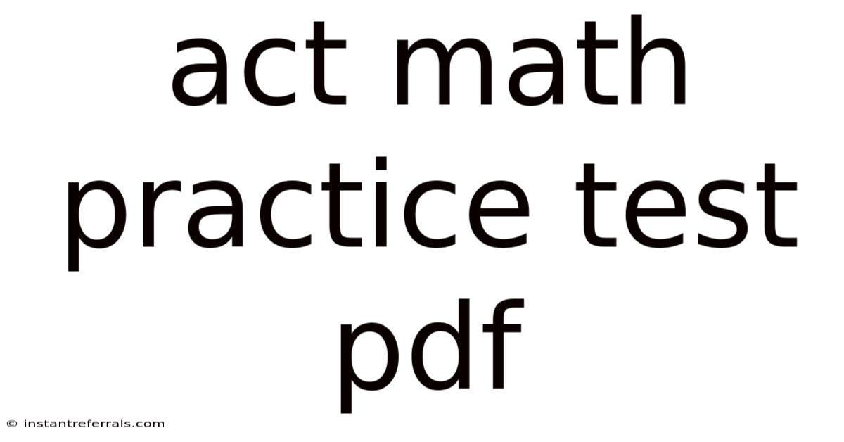 Act Math Practice Test Pdf