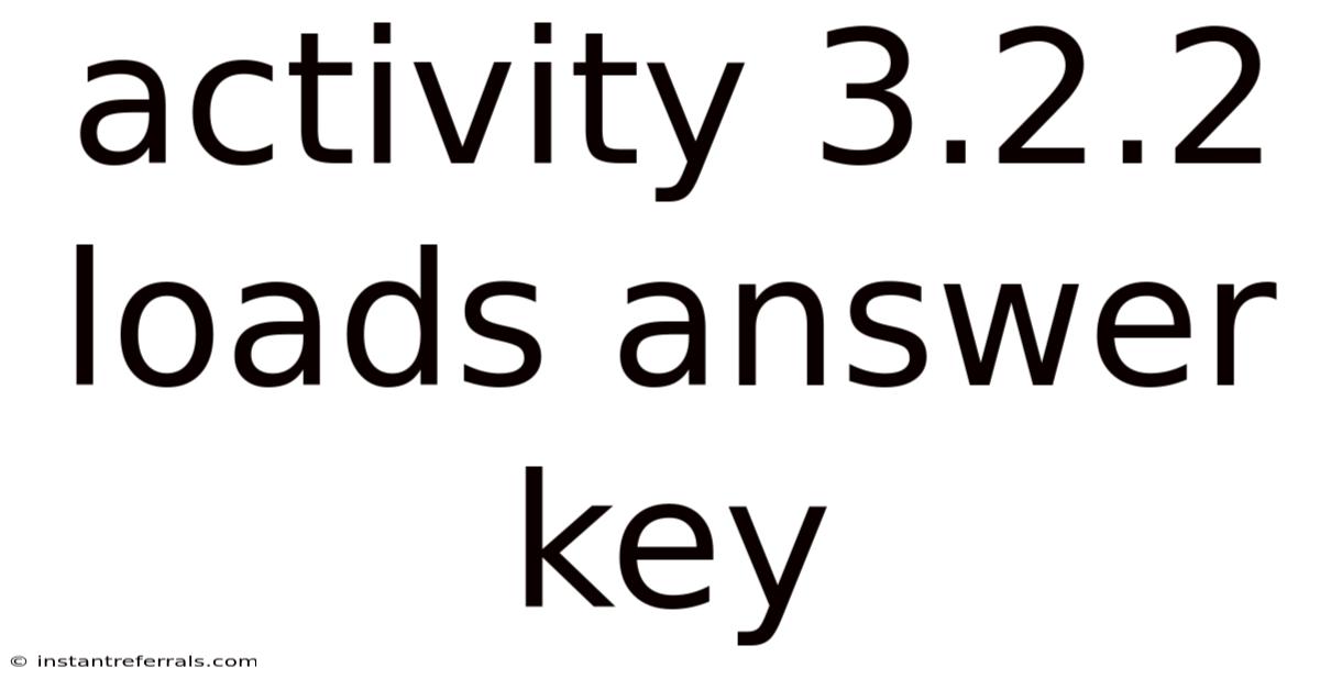 Activity 3.2.2 Loads Answer Key