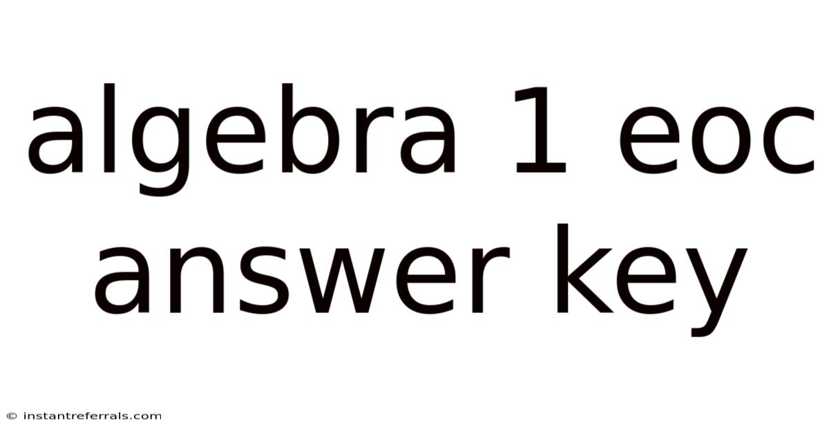 Algebra 1 Eoc Answer Key