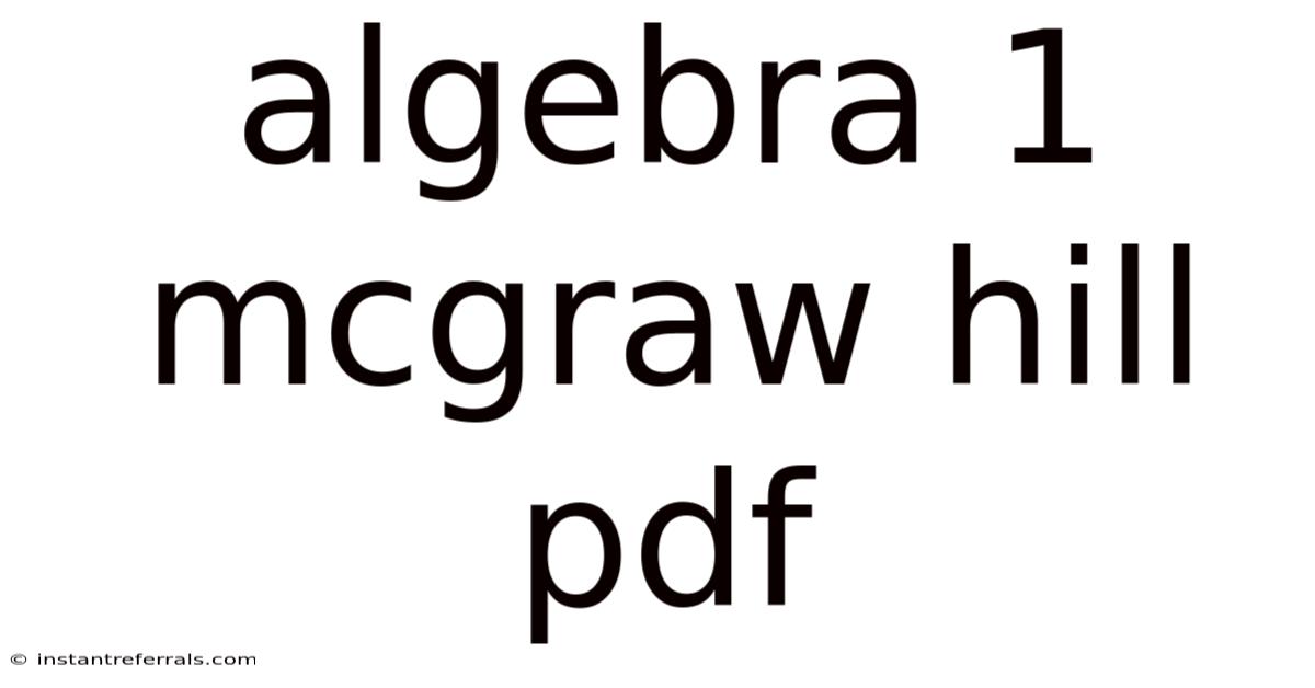 Algebra 1 Mcgraw Hill Pdf