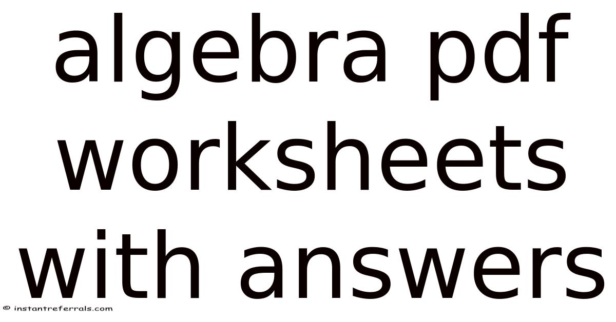 Alegbra Worksheet.pdf Algebra Pdf Worksheets With Answers