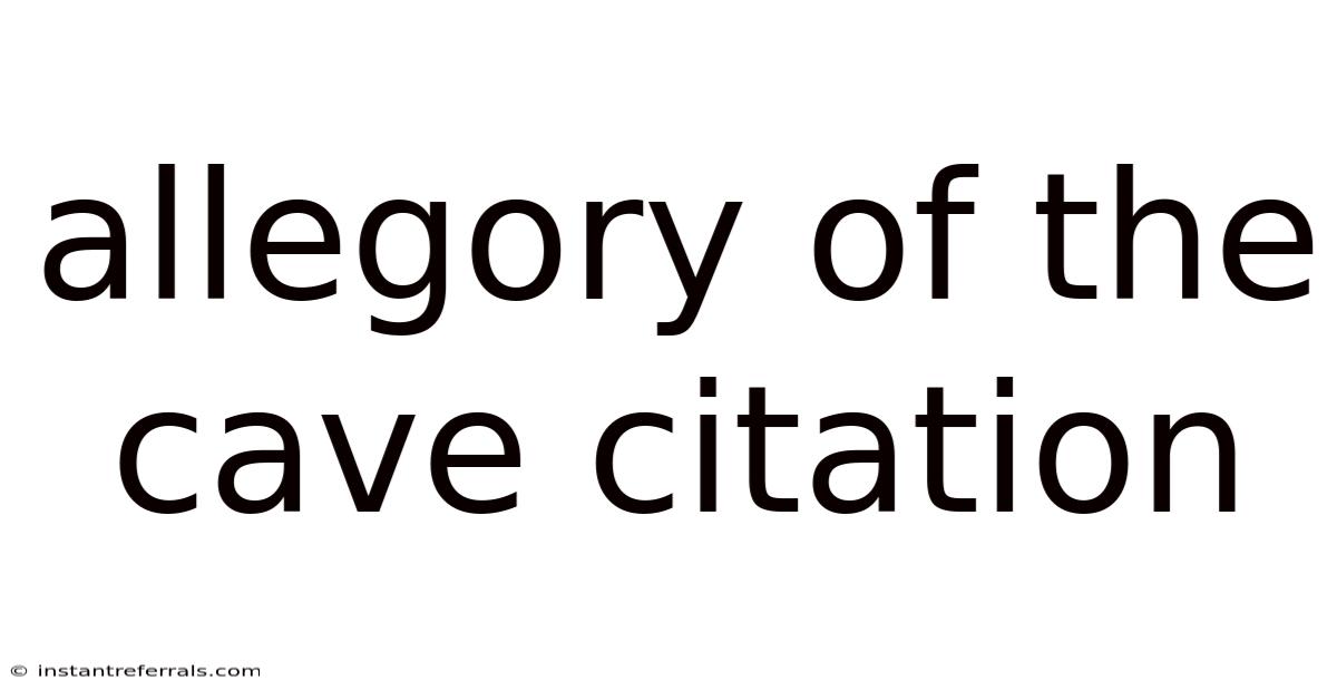 Allegory Of The Cave Citation