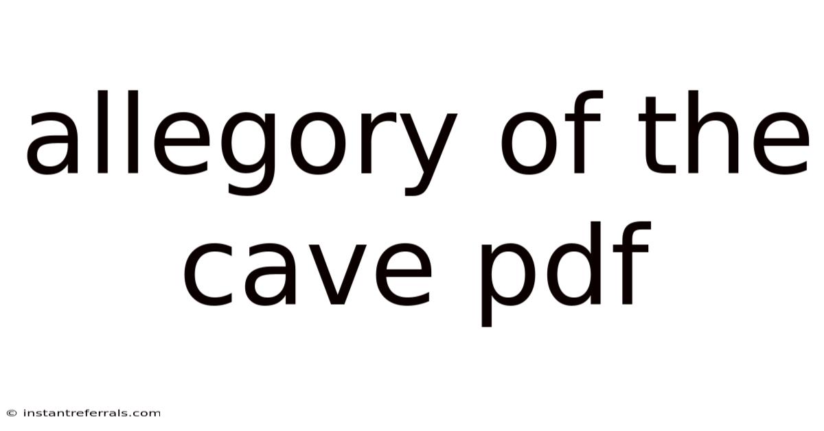 Allegory Of The Cave Pdf