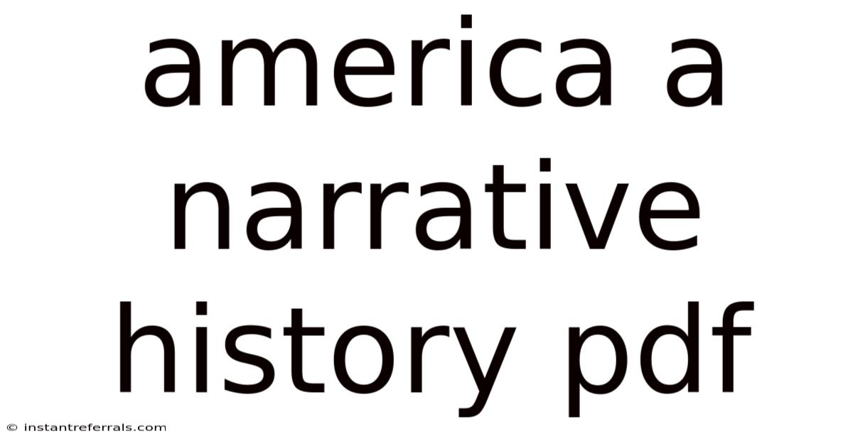 America A Narrative History Pdf