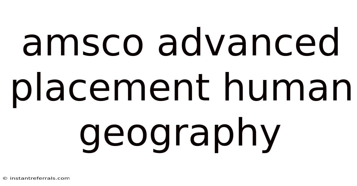 Amsco Advanced Placement Human Geography