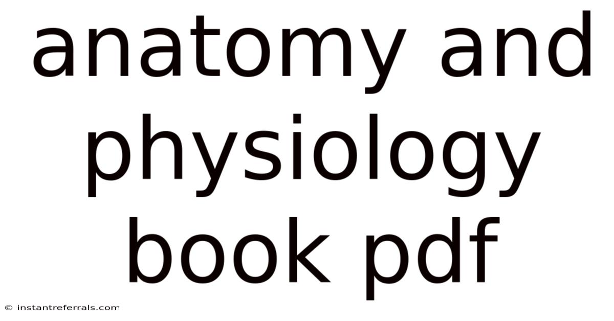 Anatomy And Physiology Book Pdf