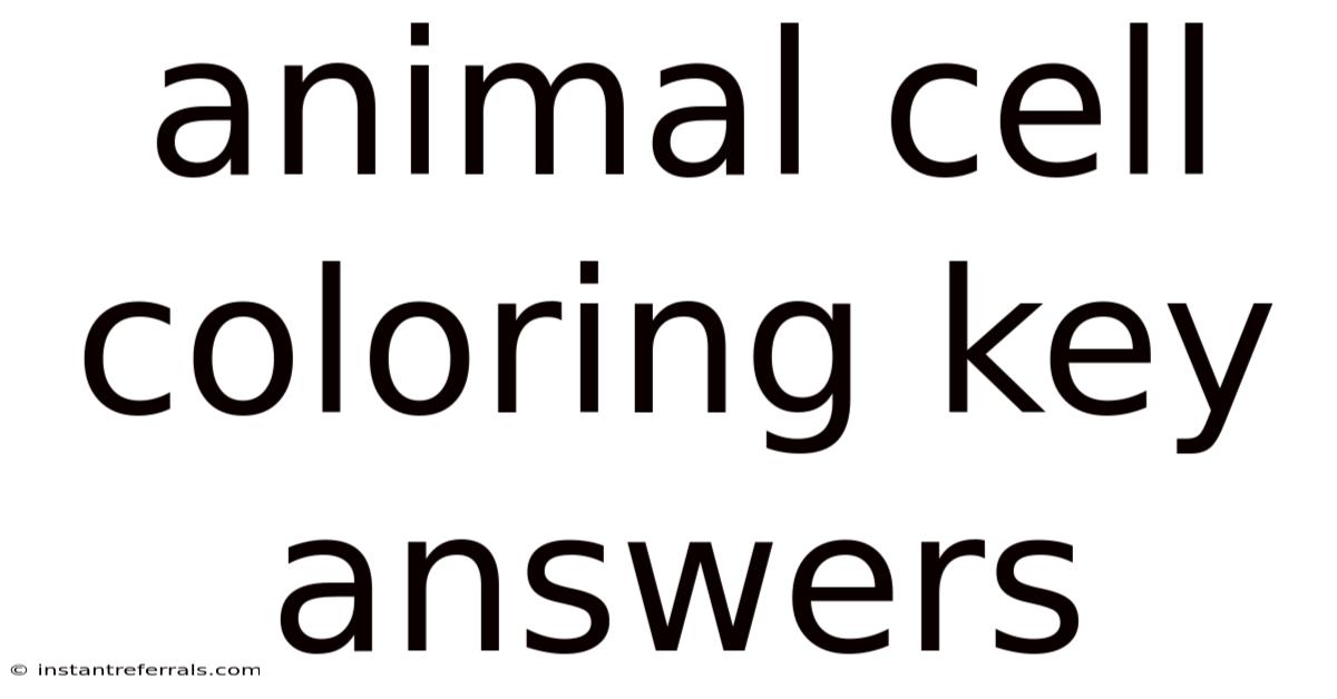 Animal Cell Coloring Key Answers