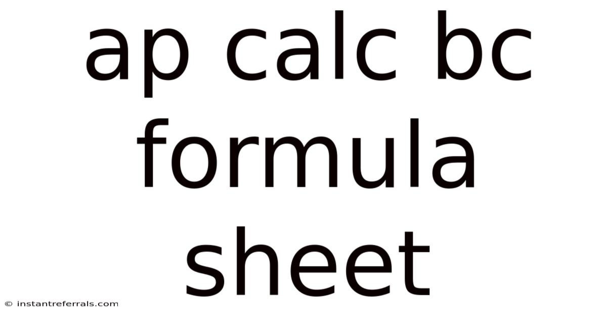 Ap Calc Bc Formula Sheet