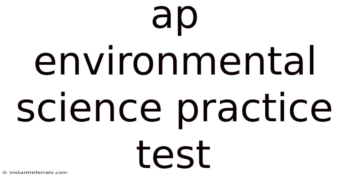 Ap Environmental Science Practice Test