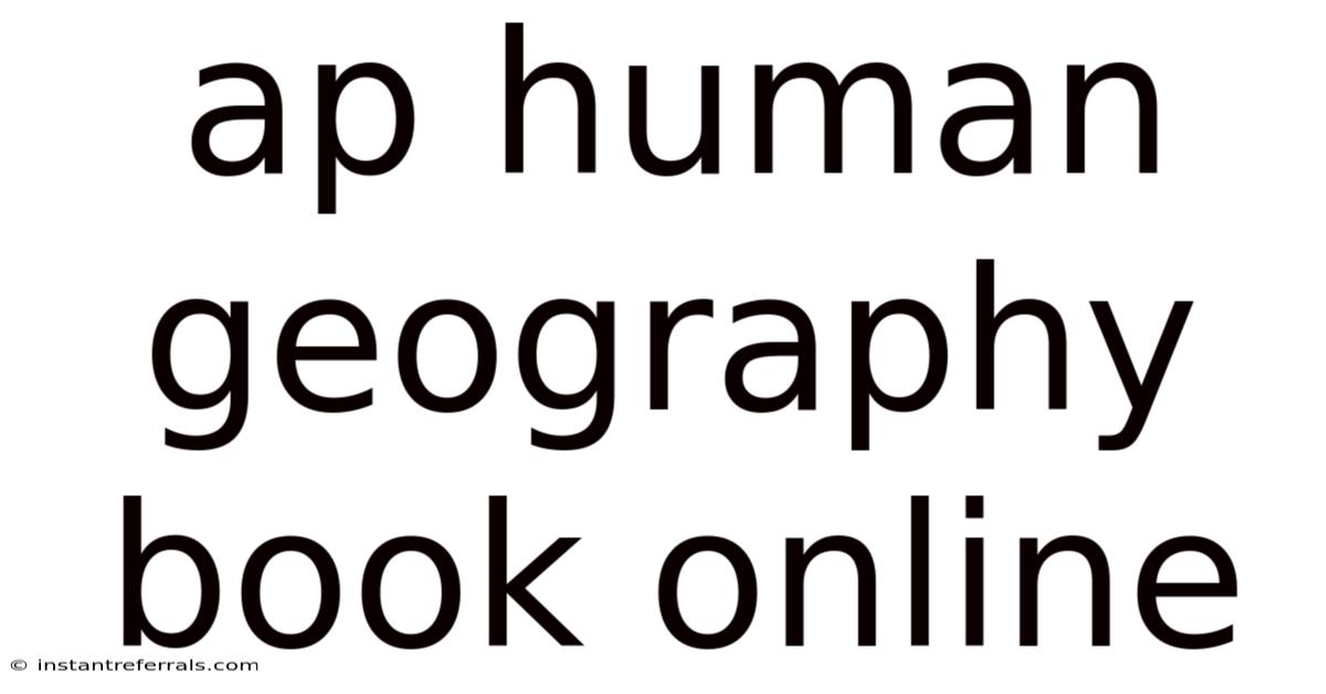 Ap Human Geography Book Online