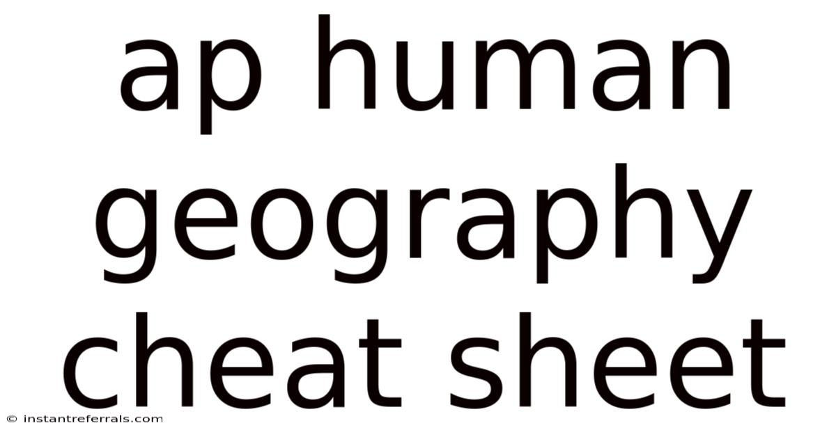 Ap Human Geography Cheat Sheet