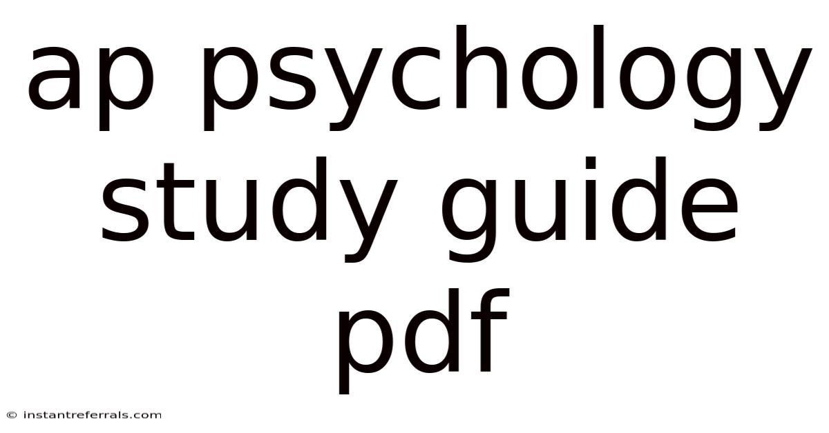 Ap Psychology Study Guide Pdf