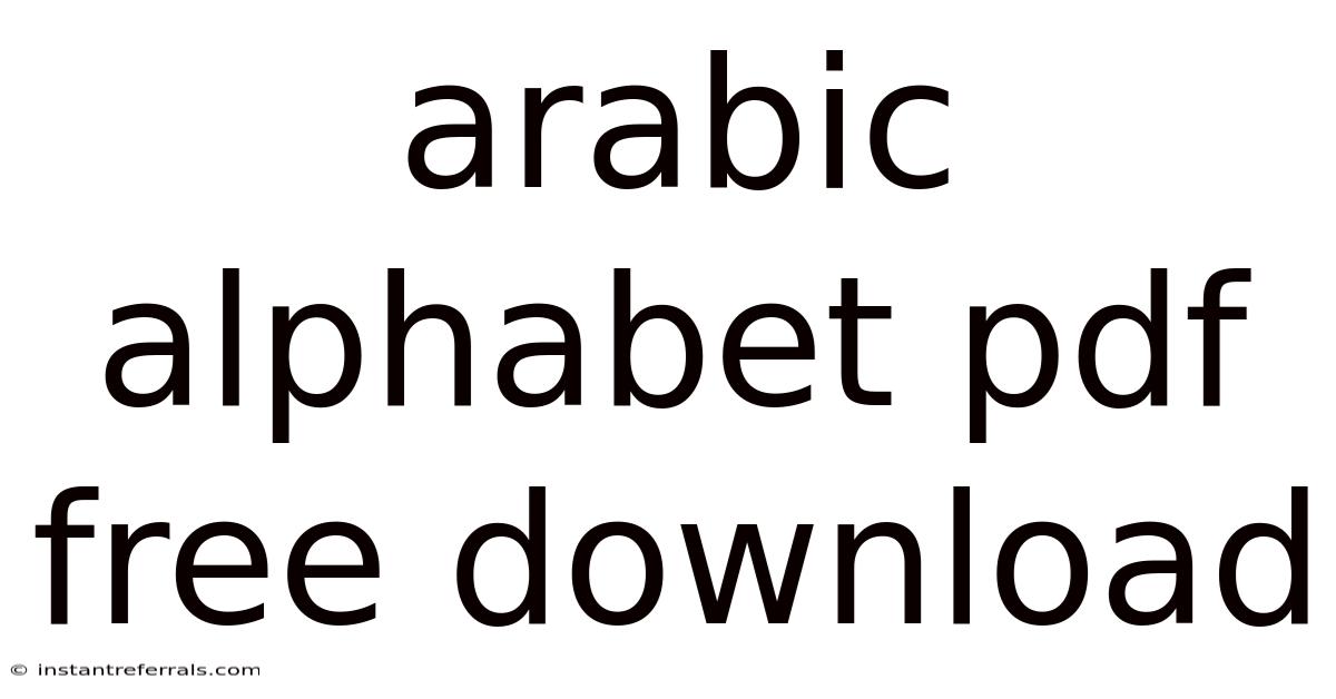 Arabic Alphabet Pdf Free Download