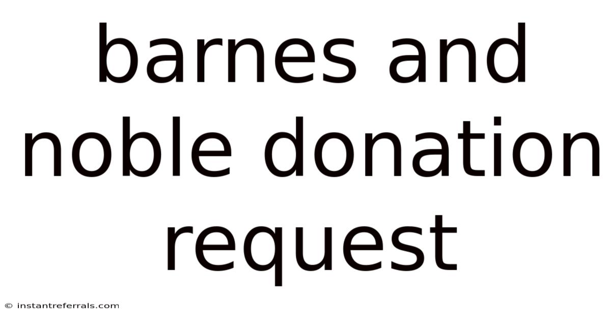 Barnes And Noble Donation Request