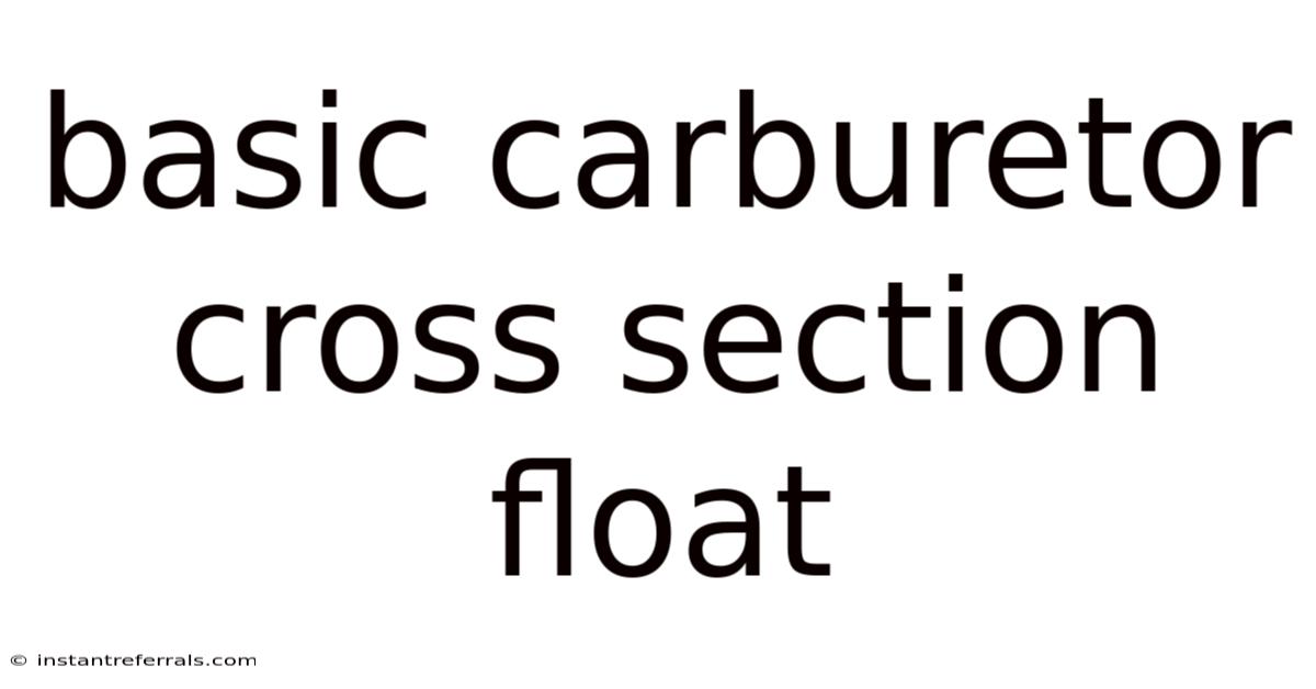 Basic Carburetor Cross Section Float