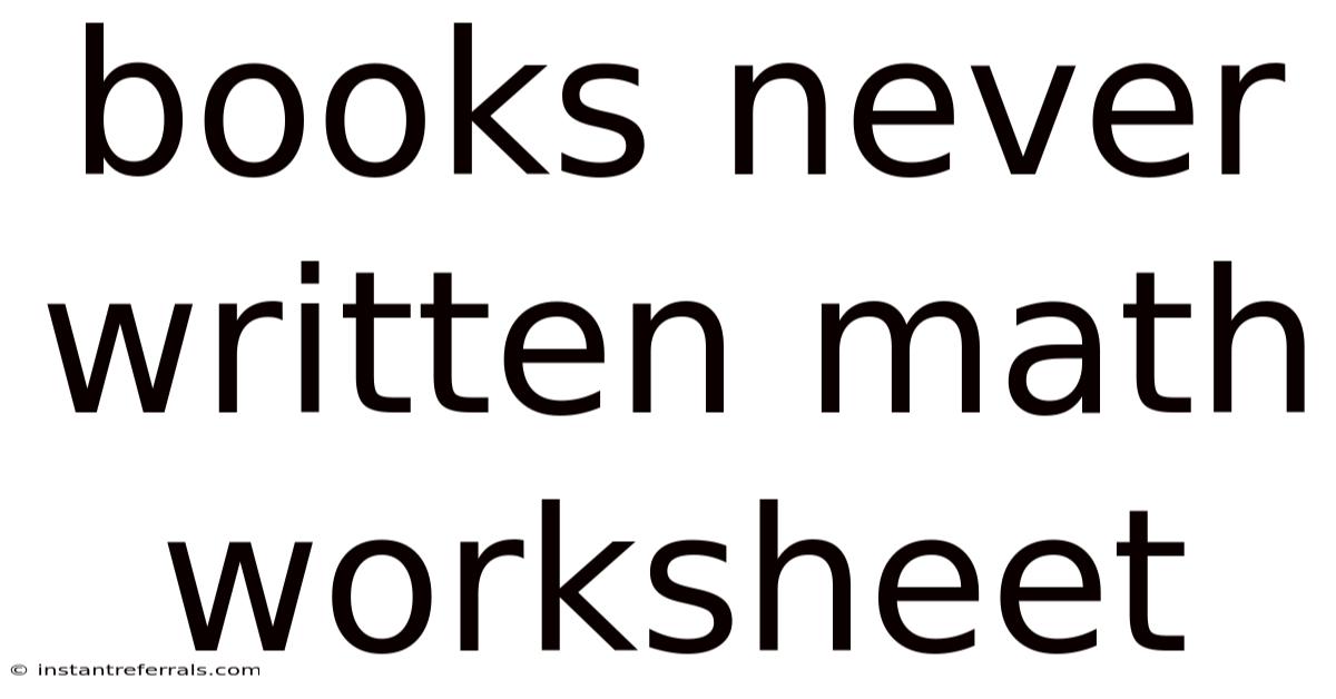 Books Never Written Math Worksheet