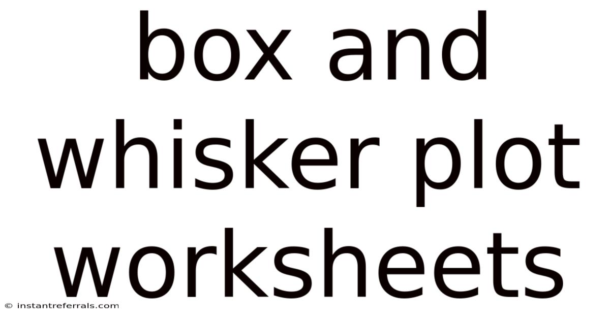 Box And Whisker Plot Worksheets