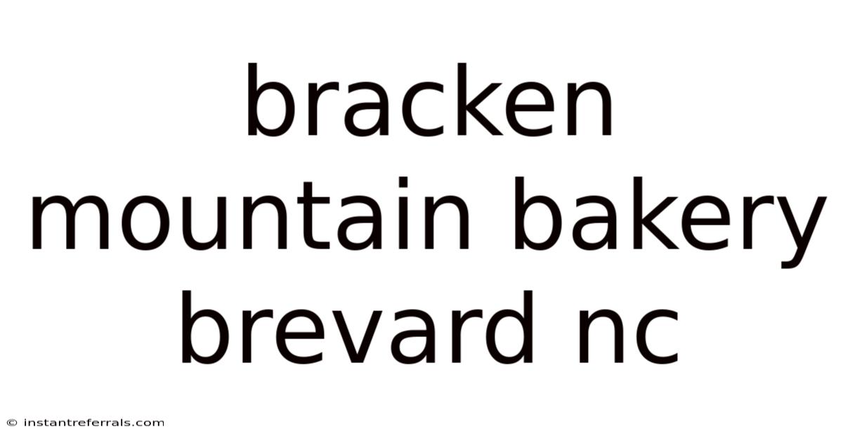 Bracken Mountain Bakery Brevard Nc