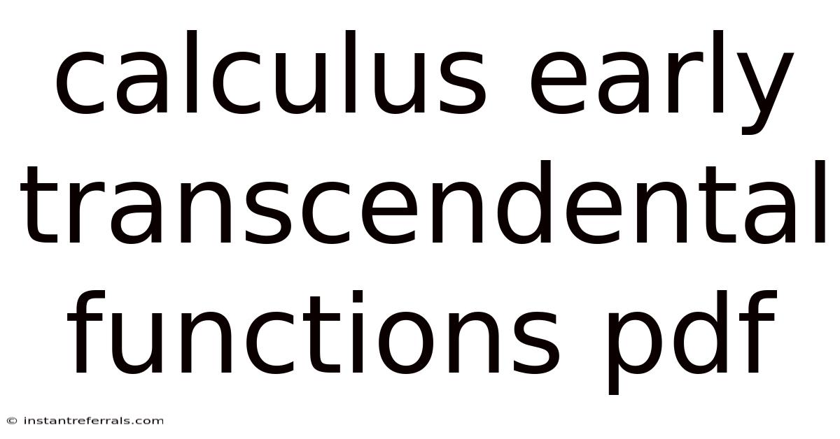 Calculus Early Transcendental Functions Pdf