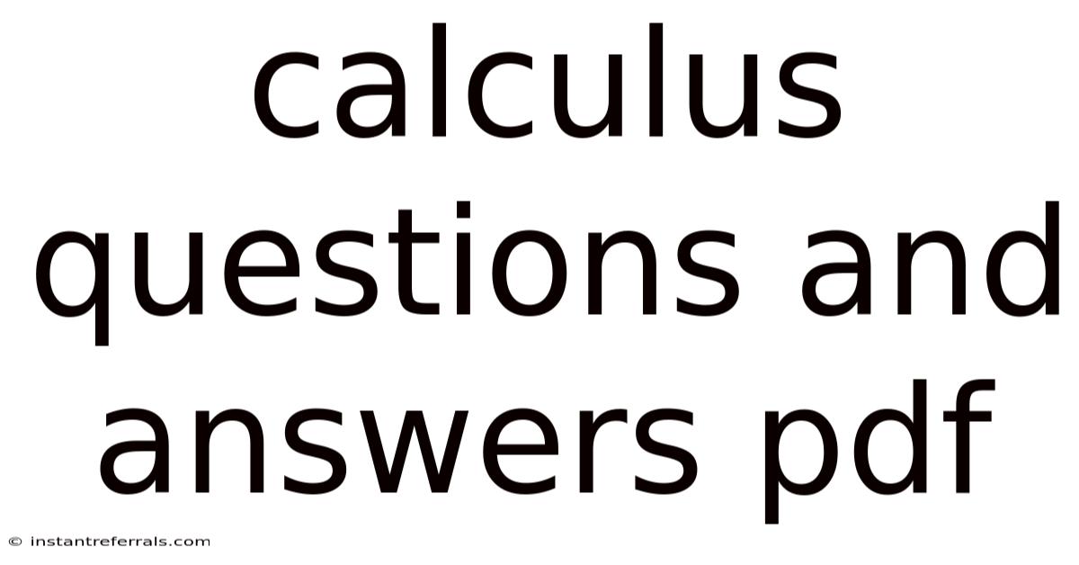 Calculus Questions And Answers Pdf