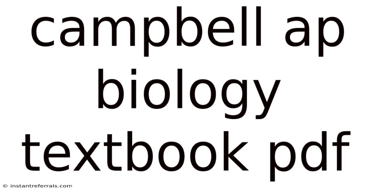 Campbell Ap Biology Textbook Pdf