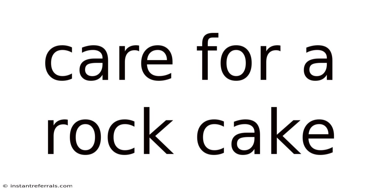 Care For A Rock Cake