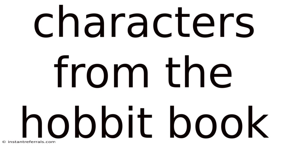 Characters From The Hobbit Book