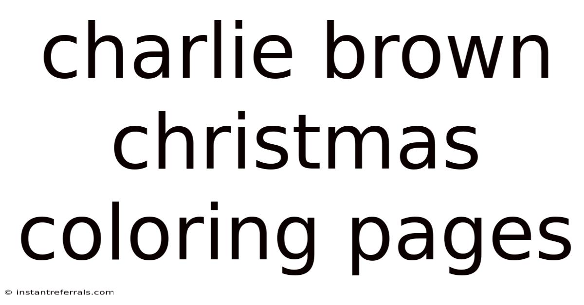 Charlie Brown Christmas Coloring Pages