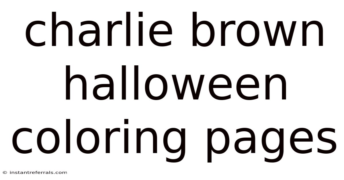 Charlie Brown Halloween Coloring Pages