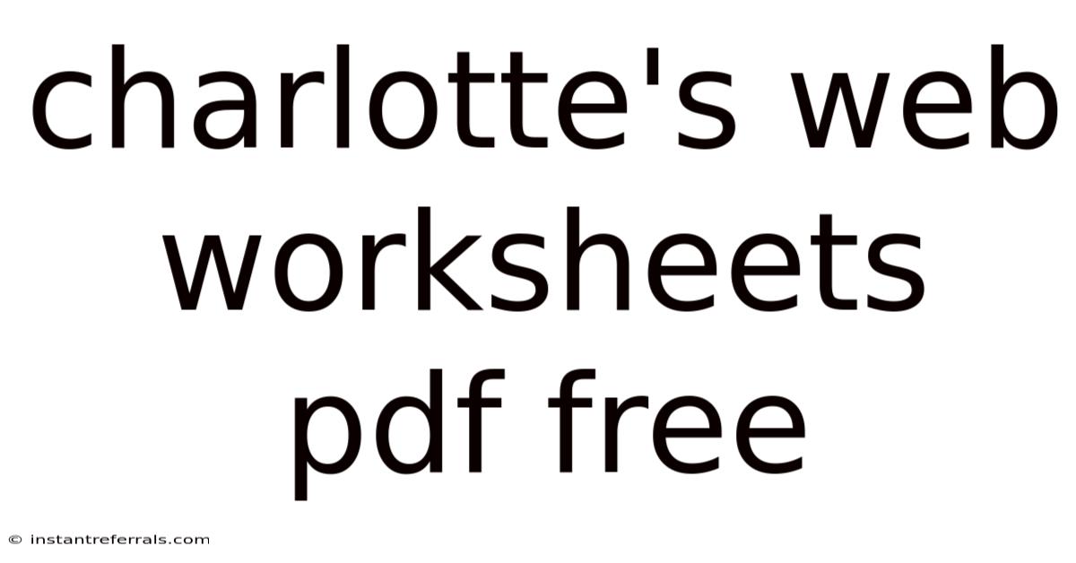 Charlotte's Web Worksheets Pdf Free