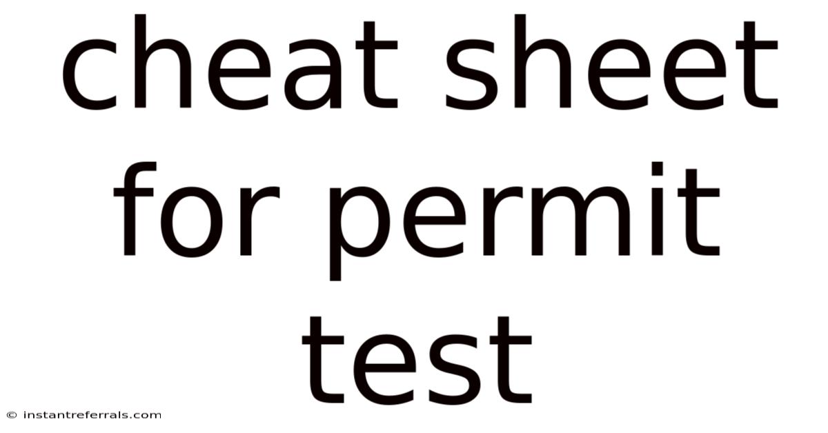 Cheat Sheet For Permit Test