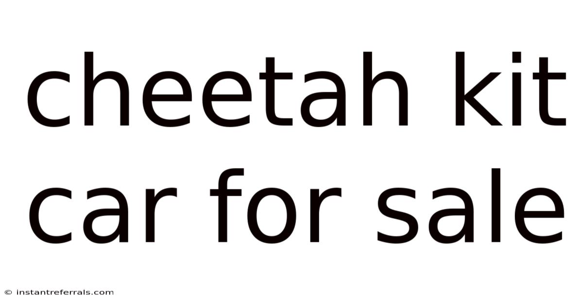 Cheetah Kit Car For Sale