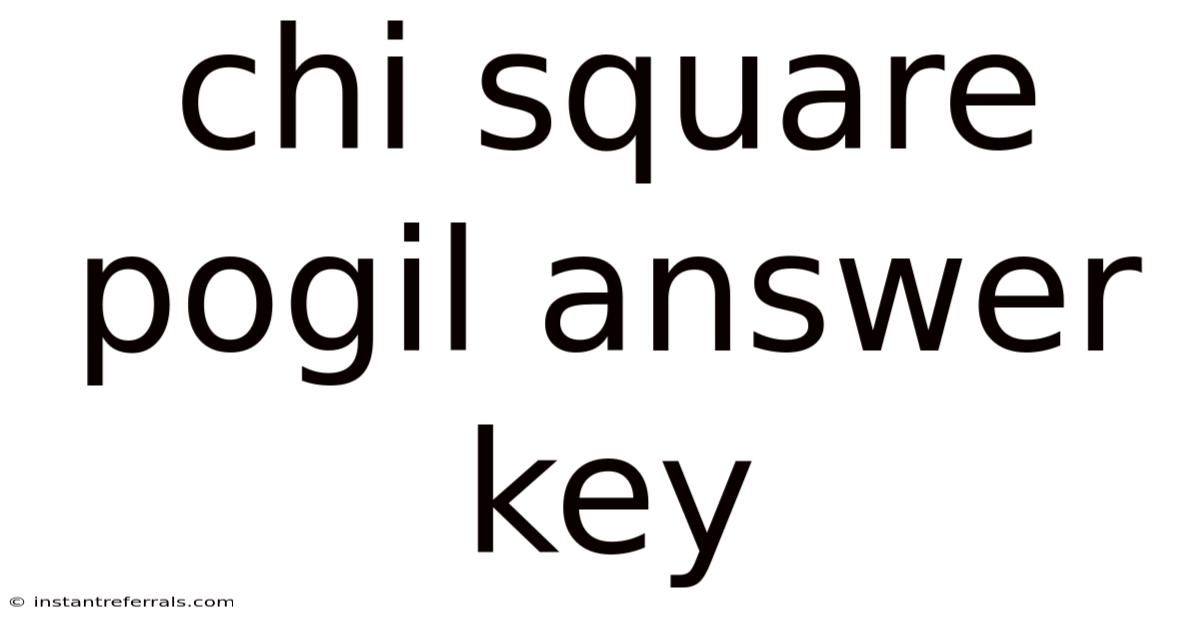 Chi Square Pogil Answer Key