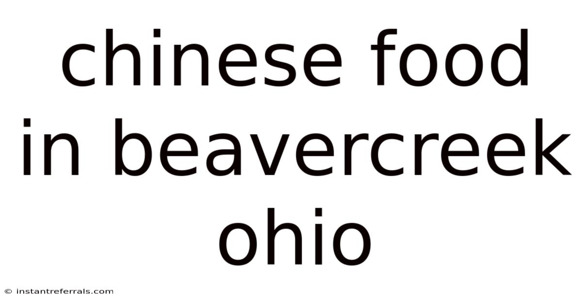 Chinese Food In Beavercreek Ohio