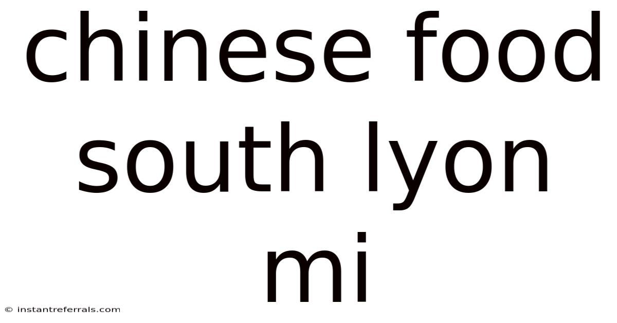 Chinese Food South Lyon Mi