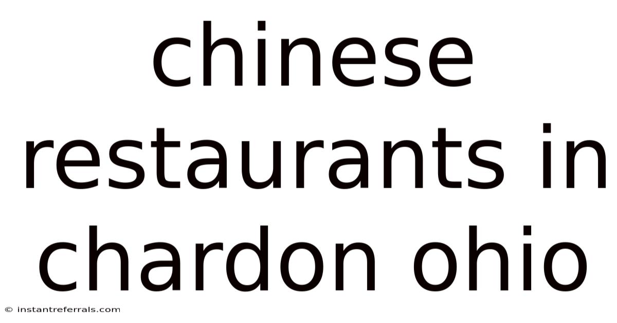 Chinese Restaurants In Chardon Ohio