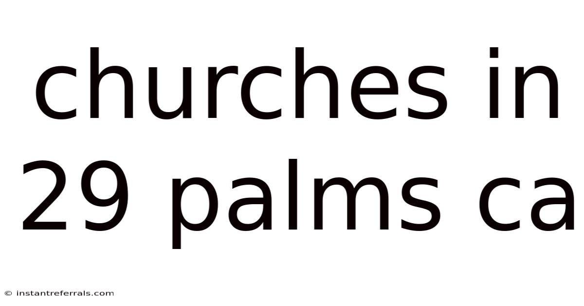 Churches In 29 Palms Ca