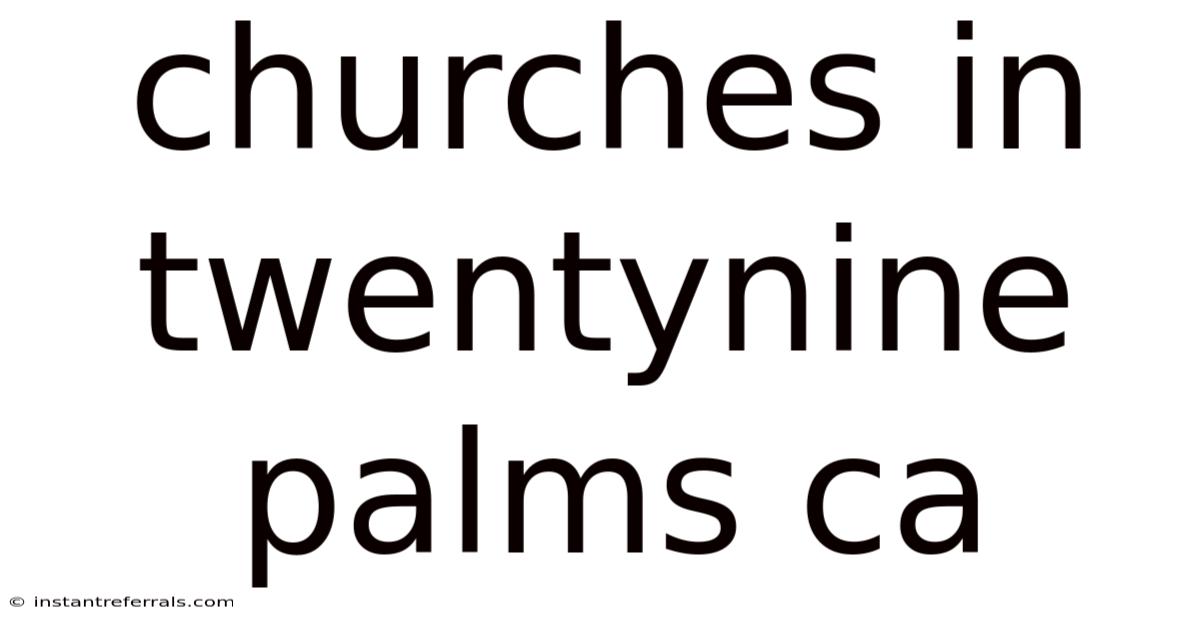 Churches In Twentynine Palms Ca
