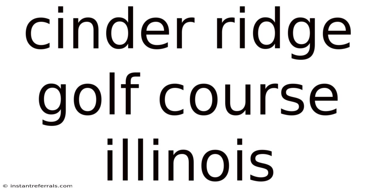 Cinder Ridge Golf Course Illinois