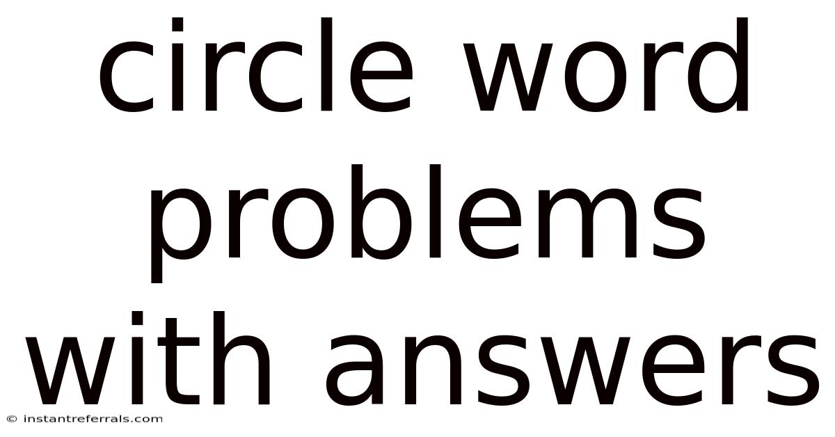 Circle Word Problems With Answers