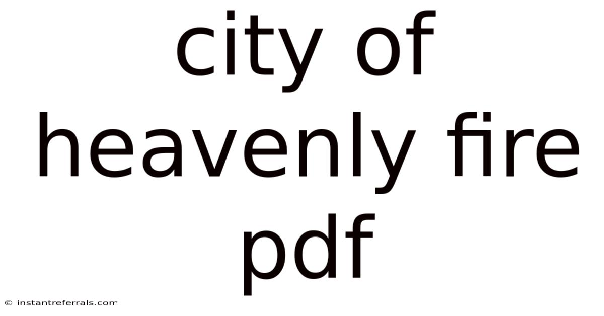 City Of Heavenly Fire Pdf