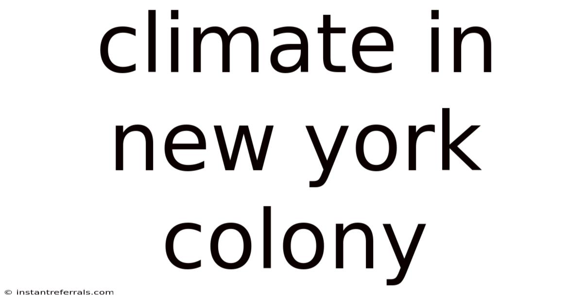 Climate In New York Colony