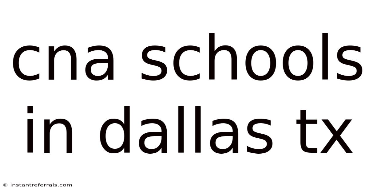 Cna Schools In Dallas Tx
